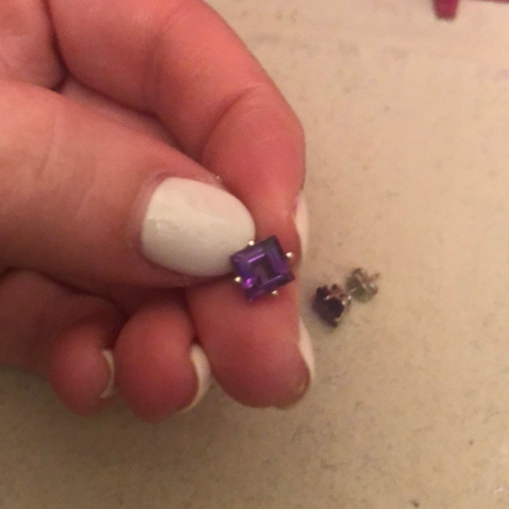 Amethyst Stud Earrings